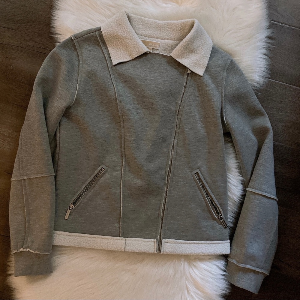 NWOT Michael Kors Grey Fleece lined jacket - Sz M